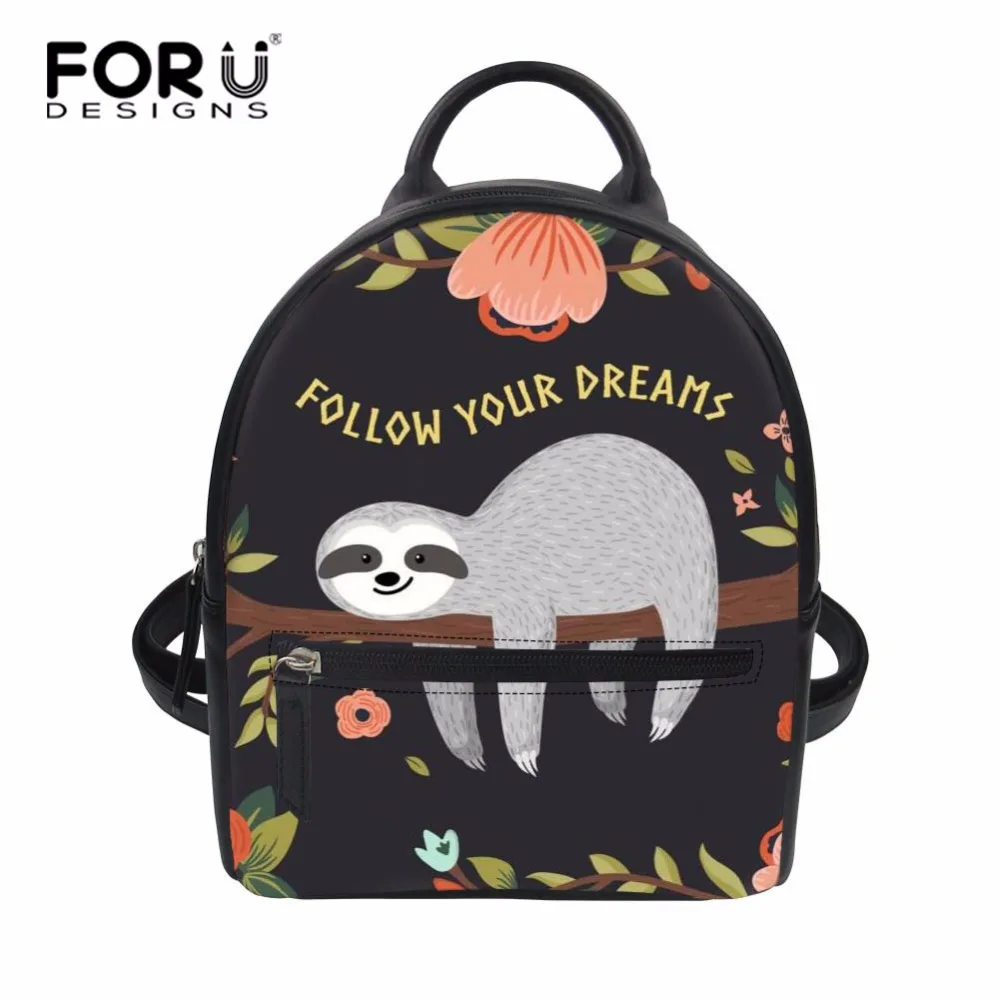 FORUDESIGNS/женские небольшой рюкзак с принтом в виде цветов и Ленивец из