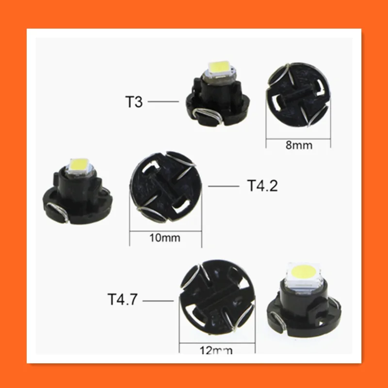 10 шт. T3 T4.2 T4.7 автомобильная светодиодная приборная подсветка 5050 1210 1SMD
