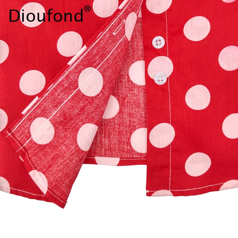 

Dioufond Women Polka Dot Long Sleeve Pocket Blouse Shirt Casual White Black Ladies Office Shirt 2017 New Blusas Plus Size