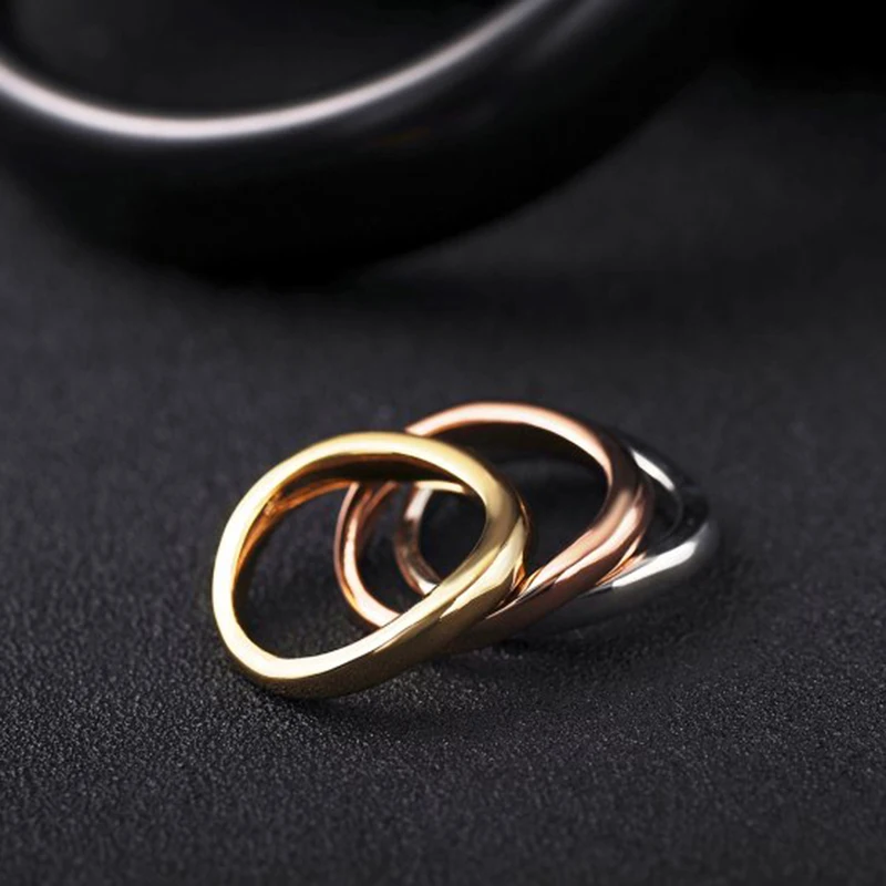 3 шт. обручальные кольца с фианитами цвета розового золота|engagement wedding ring|wedding
