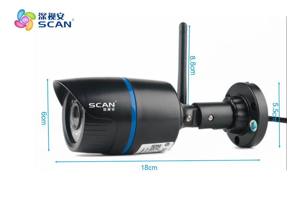 2.0mp 1080p цилиндрическая Ip камера Wifi Беспроводная камера наблюдения обнаружения движения наружная водонепроницаемая черная пластиковая веб-камера горячая распродажа