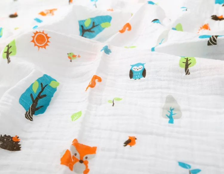 ruyi bebe 120*120cm Baby Muslin Blankets Cotton Newborn Swaddles Double Layer soft Gauze Bath Towel baby muslin wraps | Мать и ребенок