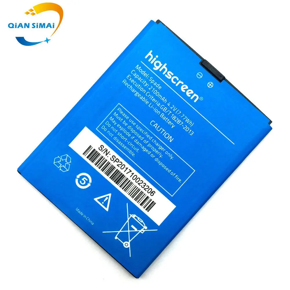 QiAN SiMAi 1 шт. новый высококачественный Highscreen Spade Аккумулятор для мобильный телефон +