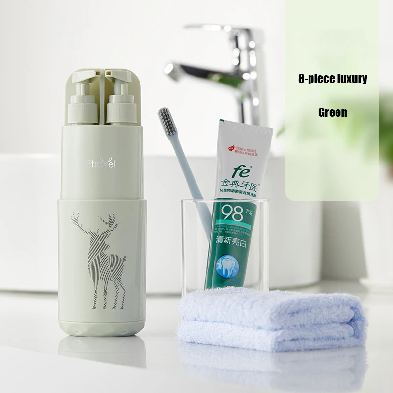 Luxury Green GURET переносная дорожная чашка многофункциональные аксессуары для ванной комнаты перегородка чехол для хранения Путешествия зубная паста набор зубных щеток - Цвет: Luxury Green