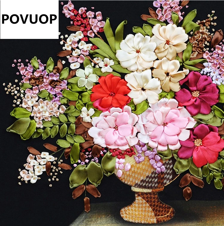 Трехмерная лента для вышивки POVUOP картины 55 х55 см уникальная Объемная картина