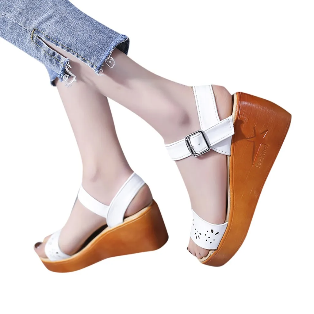 JAYCOSIN 2019 женские сандалии белые на плоской платформе толстом каблуке