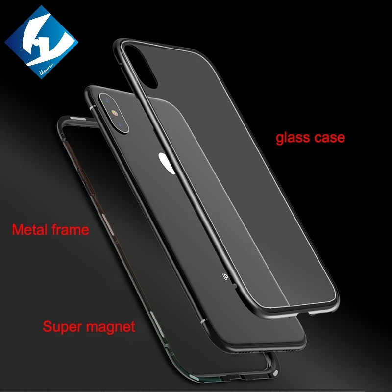 magnetic flip case for xiaomi redmi note 5 pro clear tempered glass back cover metal frame shockproof protective note5 |