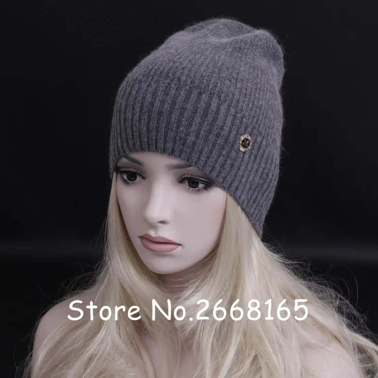 Модная уличная стильная женская шапка Skullies Beanies, шерстяная вязаная шапка для женщин, Мужская зимняя женская шапка, шерстяная шапка унисекс, однотонная - Цвет: dark grey