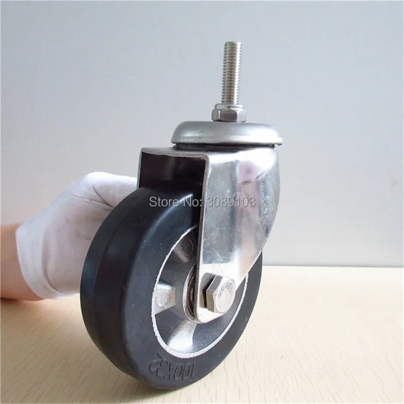 

4 pcs Made in China 4 inch stainless steel casters Double Ball Bearing Aluminum Core Screw caster