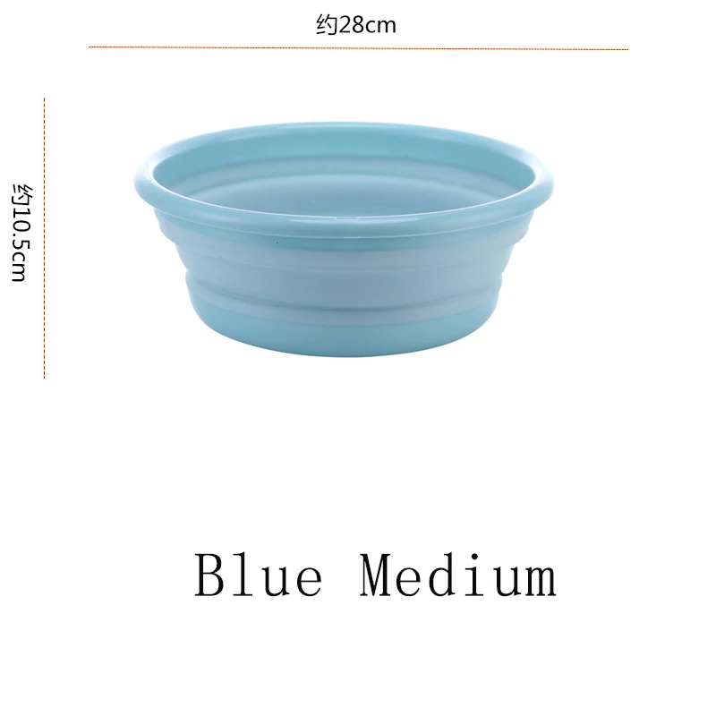 Blue Medium Портативное складное ведро, складной умывальник для туризма, умывальник для кемпинга, Автомобильный складной умывальник, бытовые инструменты для чистки ведра - Цвет: Blue Medium