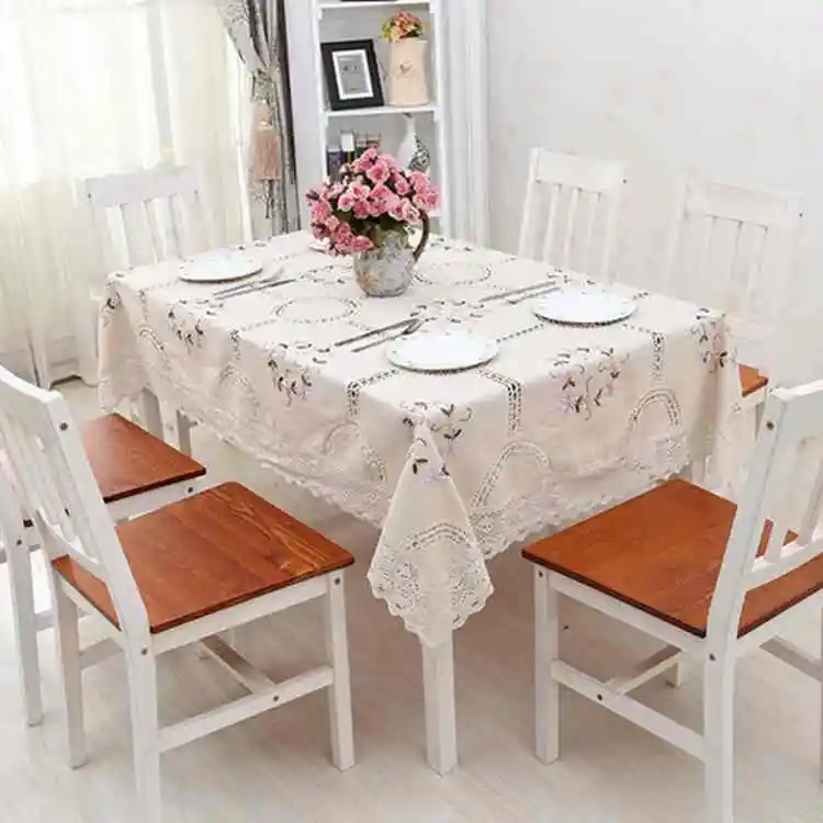 Free shipping cotton crochet lace pastoral handmade embroidery fabric tablecloth 4 sizes European tea table cloth/piano cover | Дом и сад
