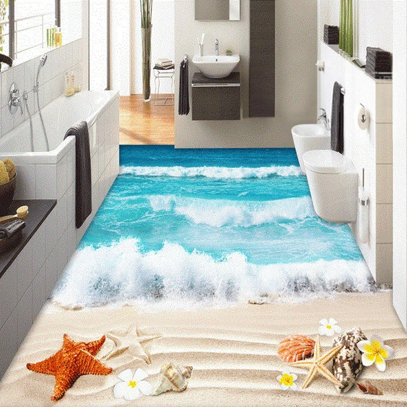 3D фотообои для ванной гостиной водостойкие уплотненные самоклеящиеся |