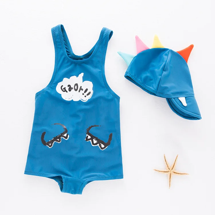 2018 New Pattern 2/pcs Lovely Dinosaur Swimming Suit For 1-3 Years Old Boys Sun Protection Bathing Swimwear |