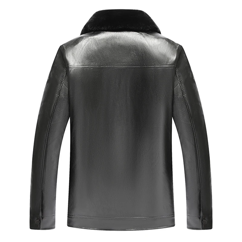 5XL 6XL Теплая Флисовая кожаная мужская куртка зимняя Толстая Повседневная