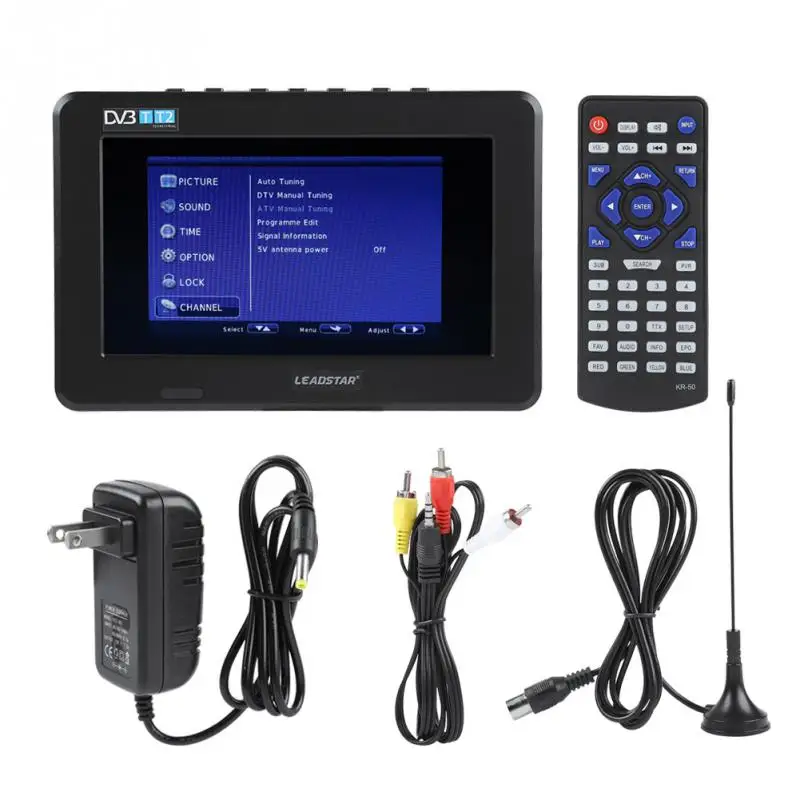 ISDB US LEADSTAR Портативный 7 дюймов HD 1080P TFT ТВ СВЕТОДИОДНЫЙ экран мини ТВ цифровой автомобильный тв DVB-T DVB-T2 ATSC ISDB телевидение Поддержка USB аналоговый - Цвет корпуса: ISDB US