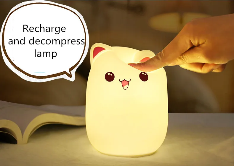 Силиконовый ночник в виде медведя ночная лампа Luminaria новинка светодиодный милый