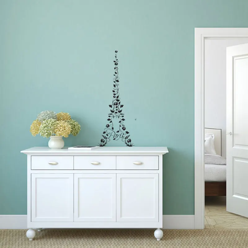 Виниловая наклейка на стену с изображением Парижа цветов Эйфелевой башни