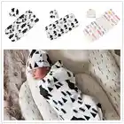 Спальный мешок для новорожденных, милый мультяшный животный, искусственное одеяло, муслиновая накидка + шляпа, комплект из 2 предметов для новорожденных