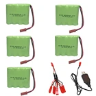 4,8 в 2400 мА  ч с зарядным устройством для радиоуправляемых игрушек, электрического освещения, средств безопасности, 4 * AA, никель-металлогидридных аккумулятора, батареи для радиоуправляемых игрушек разъем JST