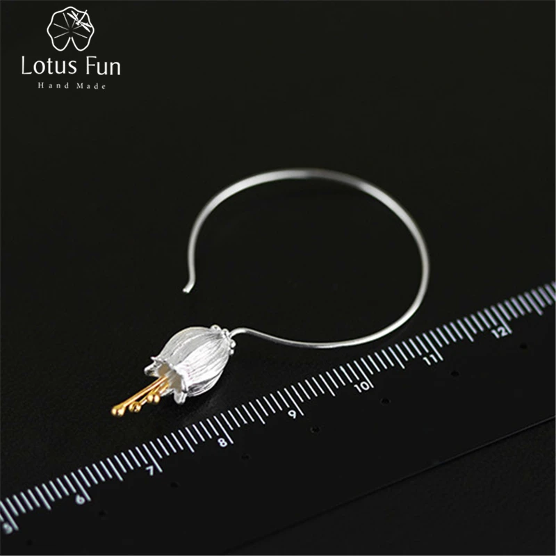 Lotus Fun Настоящее серебро 925 проба Натуральный творческий ручной работы ювелирные