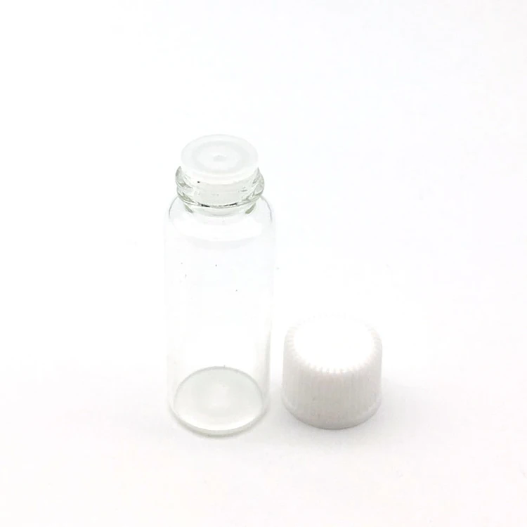 5ml Clear With White 5 шт. 1 мл 2 мл 3 мл 5 мл мини Янтарная жидкая стеклянная бутылка с отверстием редуктора и крышкой маленькие флаконы для эфирных масел - Цвет: 5ml Clear With White