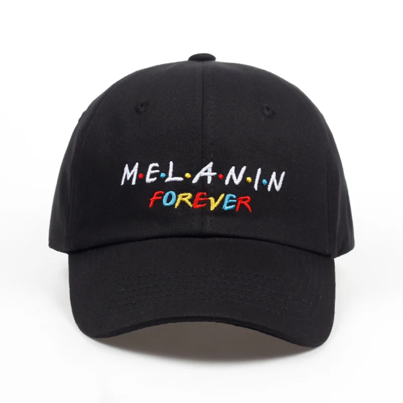 Бейсболка с вышитыми буквами MELANIN forever регулируемая бейсболка для мужчин и женщин