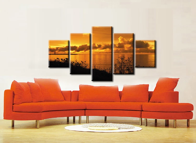 5 шт. настенная Картина на холсте с изображением заката|print on canvas|painting printbeach canvas
