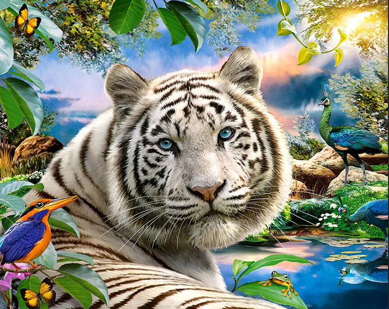 Алмазная вышивка 5D сделай сам картина с животными тигром стразы вышивкой