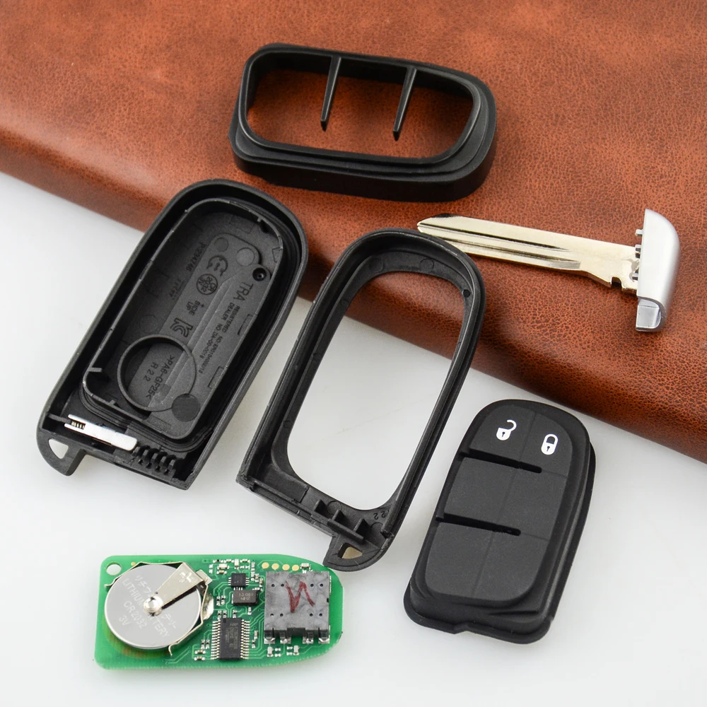 OkeyTech Новые 2 кнопки умный дистанционный ключ брелок от машины для Jeep Dodge Chrysler 500X 4A