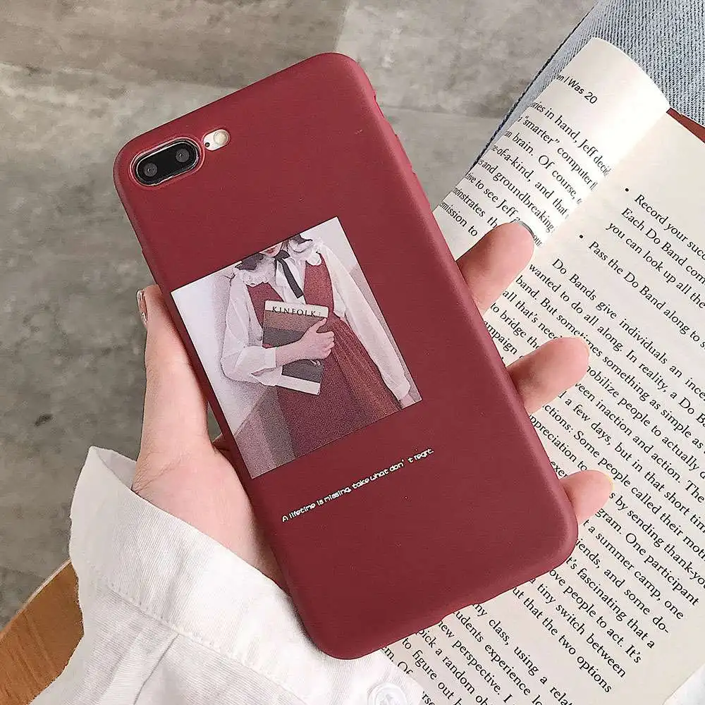 Модный чехол из ТПУ для девочек iPhone XS X XR Xs Max 7 Plus 8 чехлы индивидуальный красный 6 6S