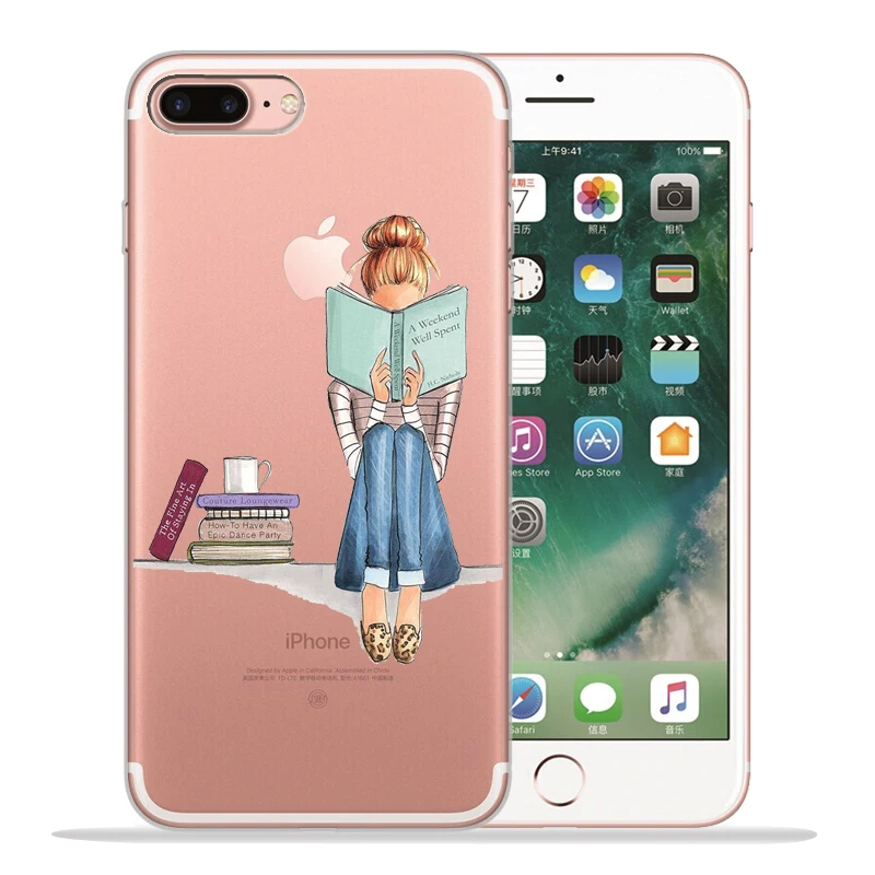 Новое поступление Модный чехол для телефона для девочек для Funda iPhone 8 7 6 6S Plus X XS MAX XR 10 мягкий силиконовый чехол Etui