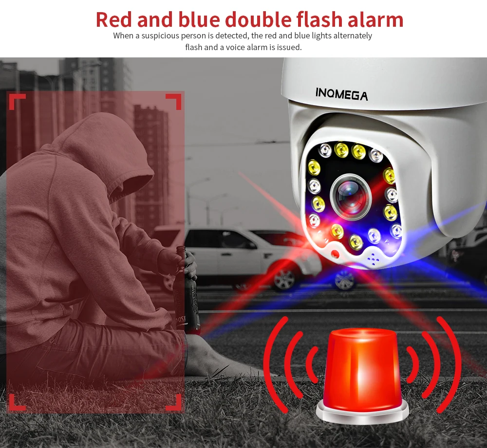 INQMEGA 1080P PTZ WIFI Camera Outdoor Auto Tracking Speed Dome WiFi Wireless CCTV Camera Security Surveillance Waterproof Camera
