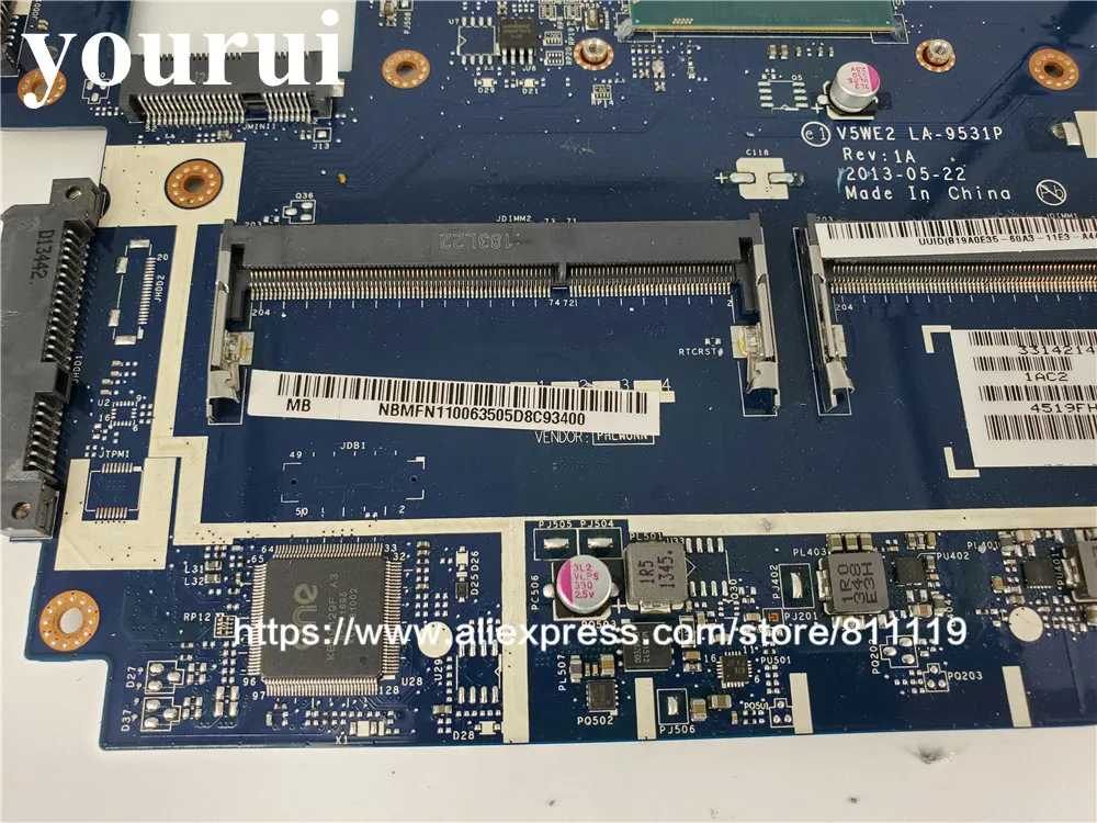 V5WE2 LA 9531P Материнская плата ноутбука NBMFN11006 NB.MFN11.006 для Acer E1 572G Тесты оригинальная