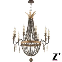 replica item america style delacroix candle chandelier light 10 lights french bronze wood bead free shipping