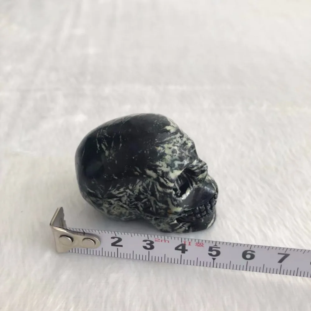 Carved natural mini size bamboo stone quartz crystal skull head for healing DD | Дом и сад