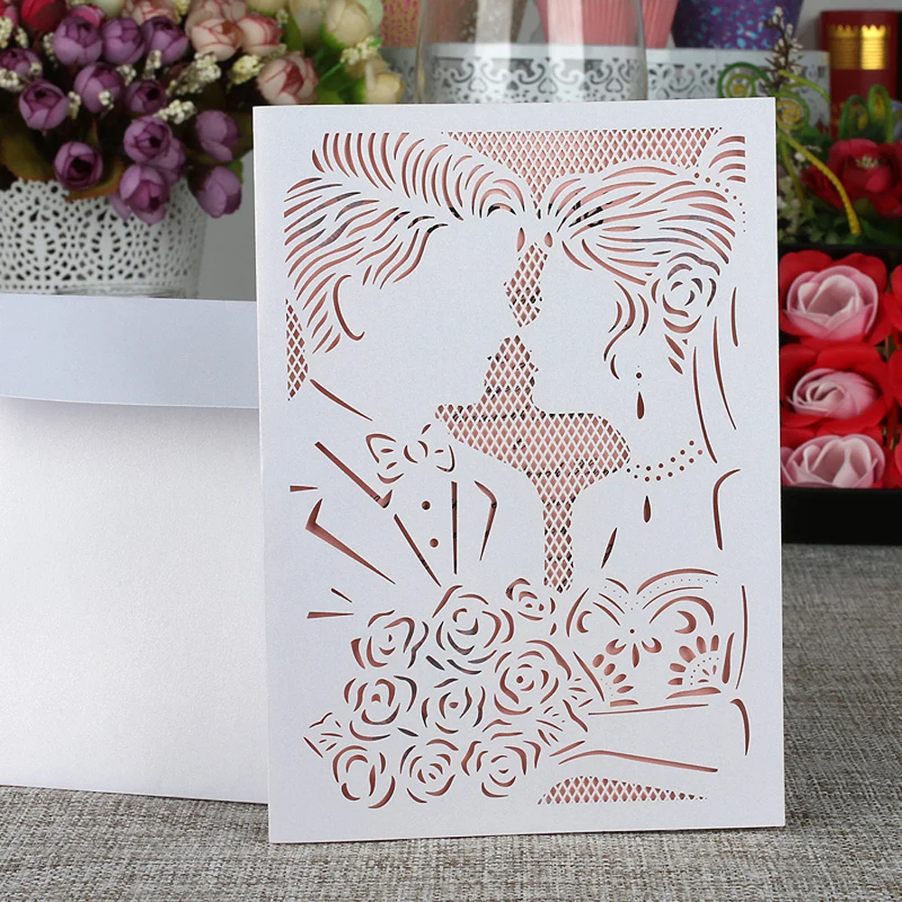 Набор пригласительных открыток для свадьбы с лазерной резкой 10 шт.|card kit|card with