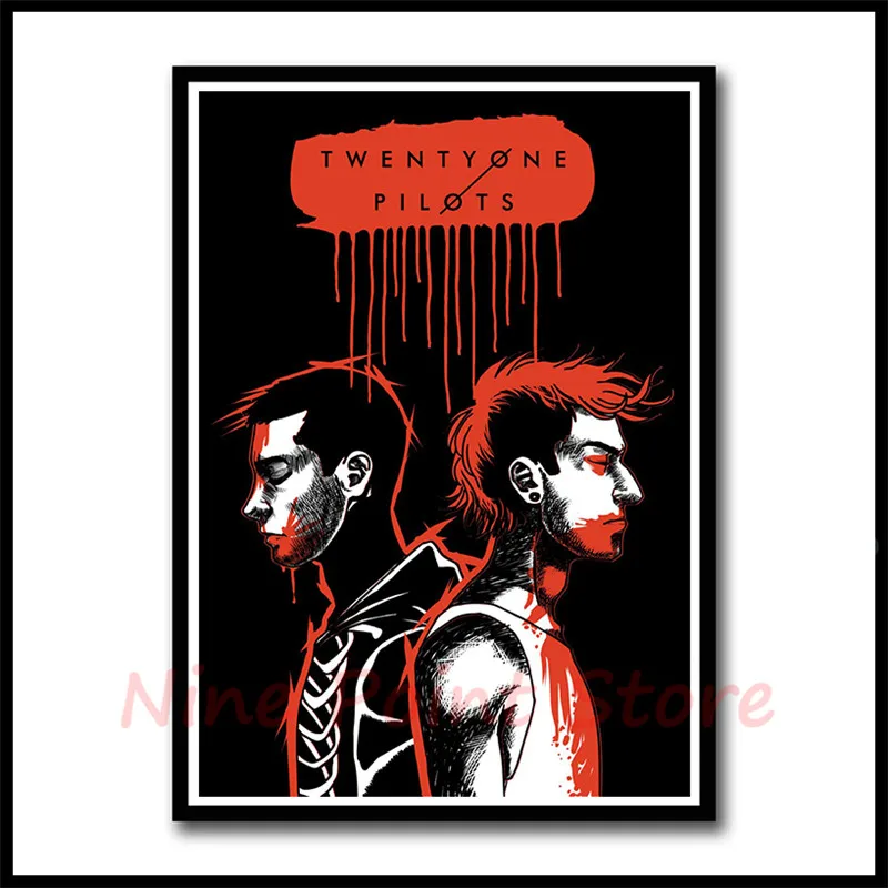 Twenty One Pilots рок-группа с музыкальным покрытием бумажные постеры для украшения дома хорошее качество принты белый домашнее искусство бескаркасные - Цвет: Шоколад