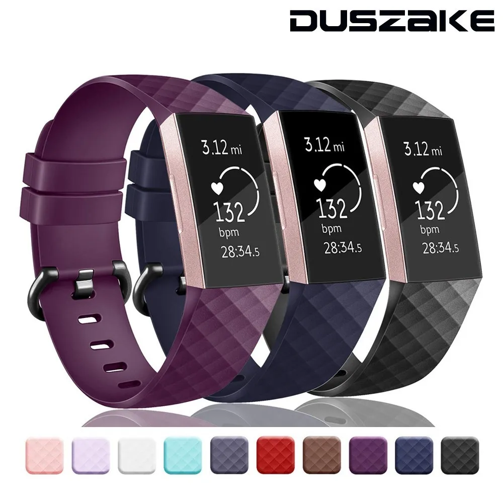 Сменный силиконовый ремешок Duszake для Fitbit Charge 3 браслета аксессуары
