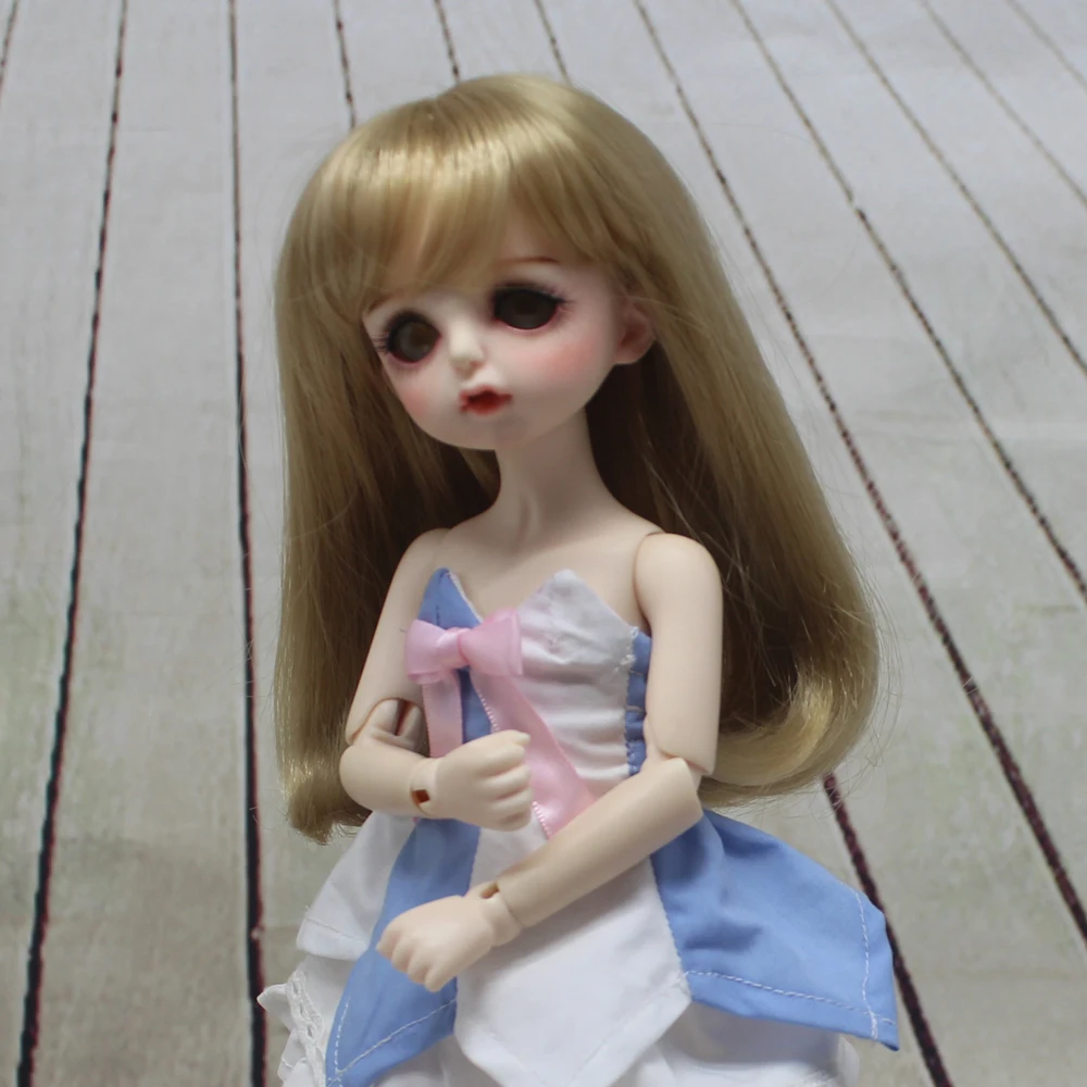 

Muzi Doll Wigs High Temperature Wire Long Straight Hair With Bangs Available for 1/6 BJD SD Doll Accessories