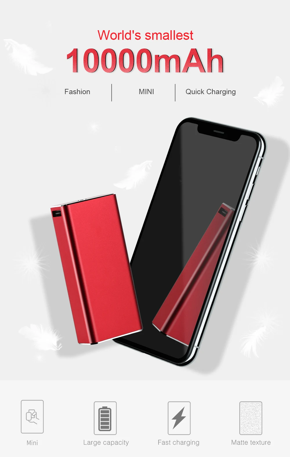 WK 10000 мАч mi ni power Bank портативное зарядное устройство Быстрая Зарядка power bank для Xiaomi mi iPhone внешний аккумулятор повербанк металлический корпус