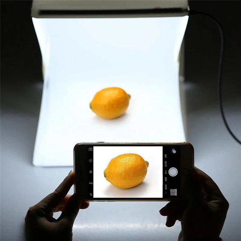 Портативный складной лайтбокс 40*40 см для фотосъемки со светодиодной подсветкой
