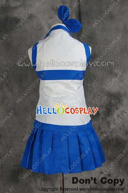 Japanese Anime Outfit Fairy Tail Cosplay Lucy Heartfilia White Blue Dress Costume H008 |