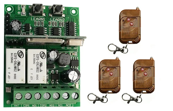 Individual learning code DC9V 12V 24V 10A 2CH Radio Controller RF Wireless Push Remote Control Switch Transmitter+Receiver | Электроника
