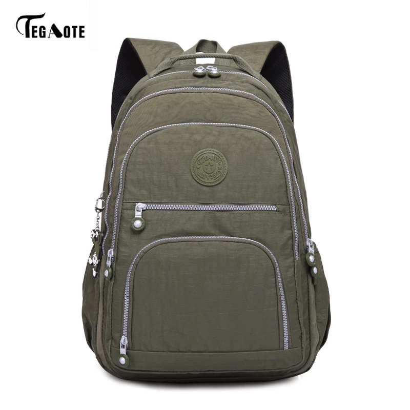 TEGAOTE, классический рюкзак для девочек-подростков, Mochila Feminina, женские школьные рюкзаки, нейлоновый водонепроницаемый повседневный рюкзак для ноутбука, женский рюкзак
