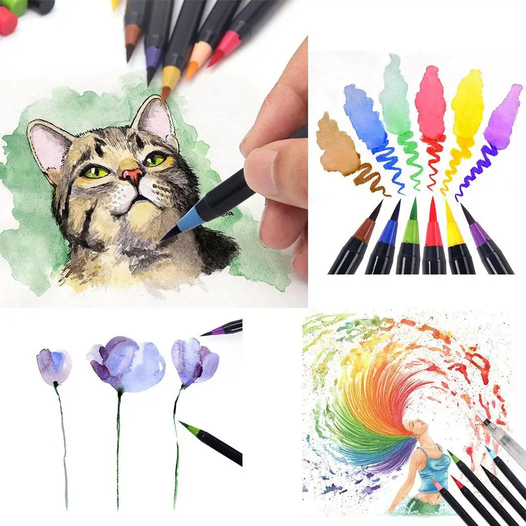 Мягкая кисть для рисования многоразовые акварельные маркеры каллиграфия ручки