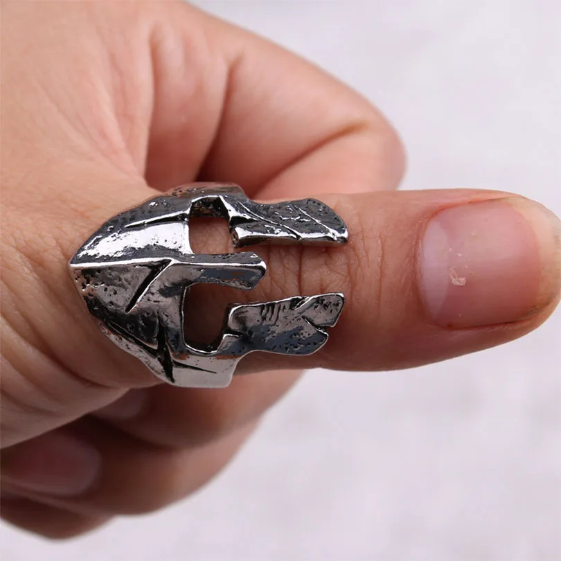 2017 Fashion Jewelry Viking Vintage Adjustable Spartan Mask Helmet Ring Kask Halka Erkekler Stainless Steel Rings For Women Men | Украшения
