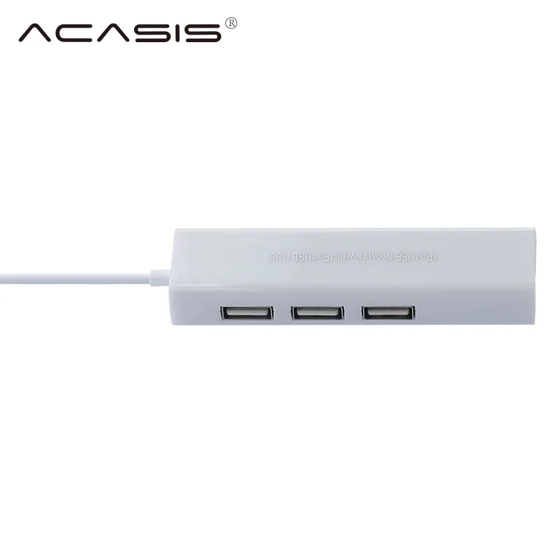 Концентратор Acasis OTG с 3 портами USB 2 0 10/100 Мб Micro к RJ45 LAN-адаптеру проводная сетевая