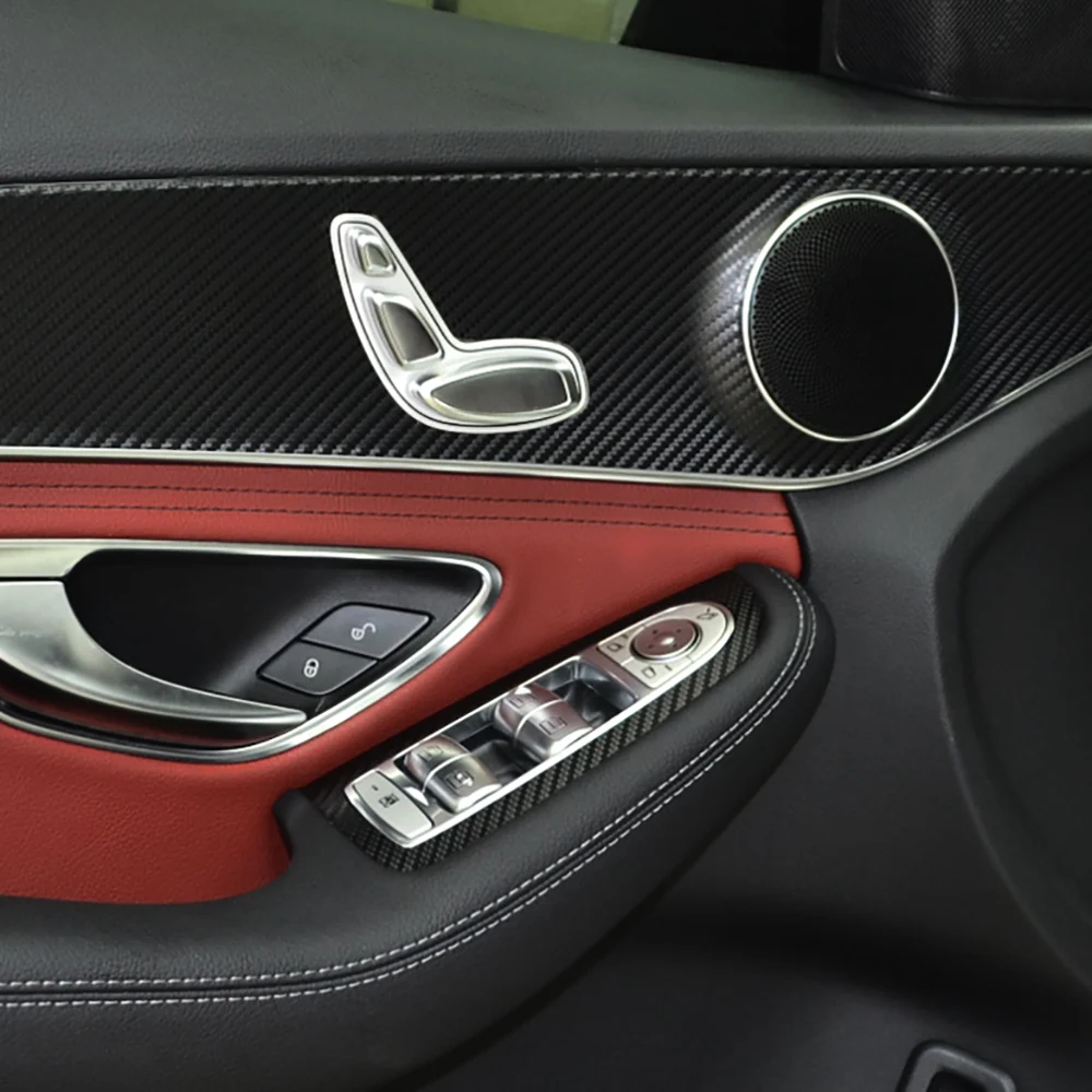 Авто ручка двери отделка окна переключатель панель из углеродного волокна
