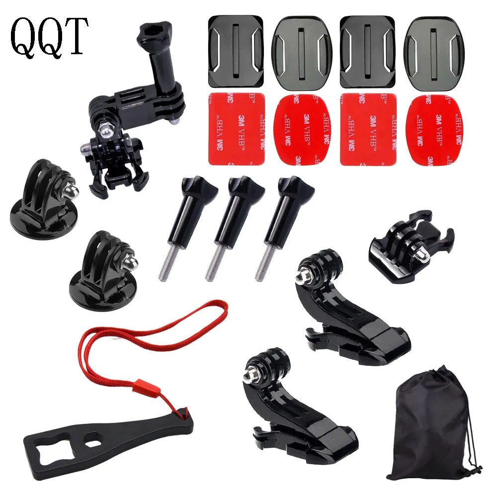 

QQT for Gopro Accessori Set Kit Base Adapter Base Tripod Mount for Go Pro Hero 9 8 7 6 5 4 Eken SJCAM SJ4000 XiaoYi 4K h9 camera