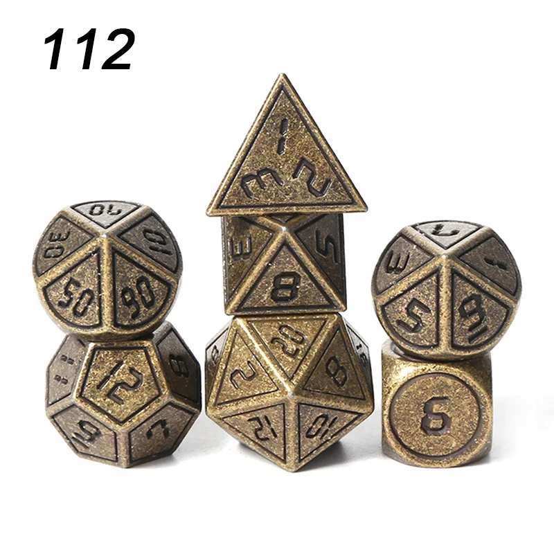 Chengshuo игральные кости DND Металл РГП набор многогранных подземелья и дракон d20 10 8 белые настольные игры цинковый сплав зеленый цифровой рисунок кости - Цвет: 112